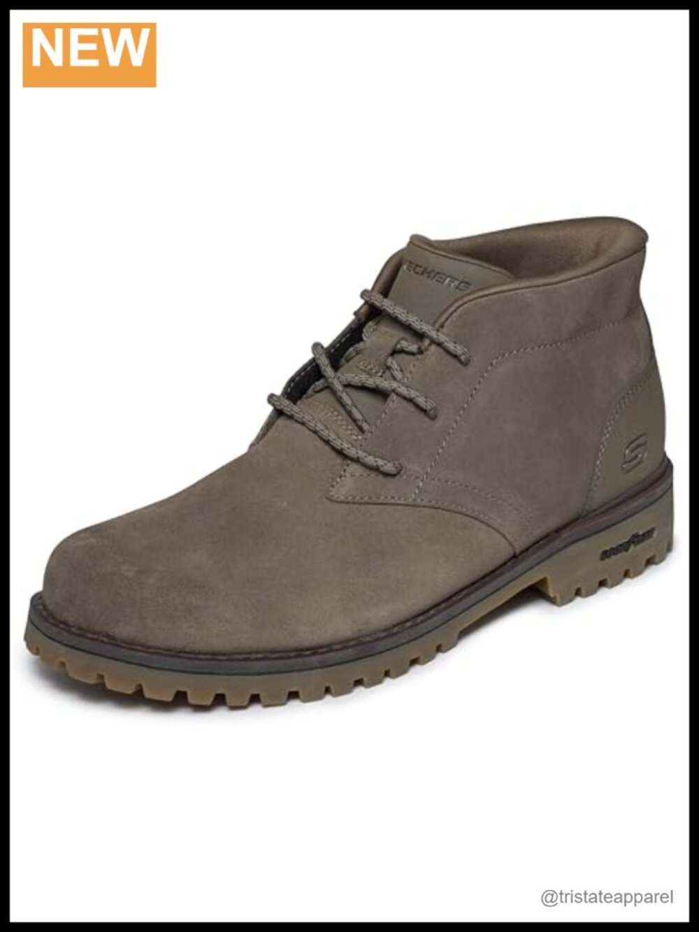 Skechers Quintero Damien Slip-Ins Chelsea Hiking Boot Goodyear Rubber